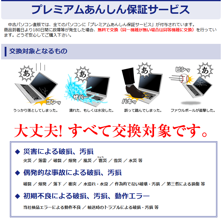 中古パソコン直販-プレミアムあんしん保証サービス