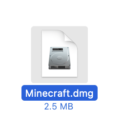 「Minecraft.dmg」を開く