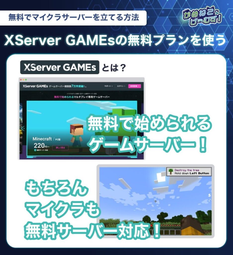 無料でマイクラサーバーを立てる方法 XServerGAME