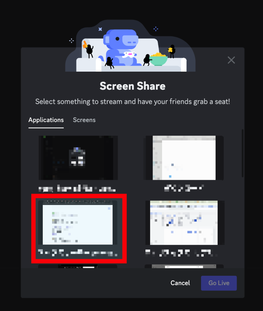 Discordで画面共有する方法2