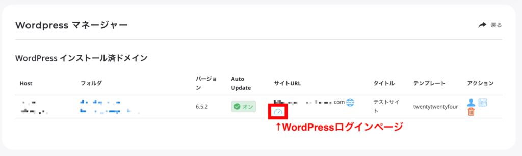 WordPressに移動してログイン